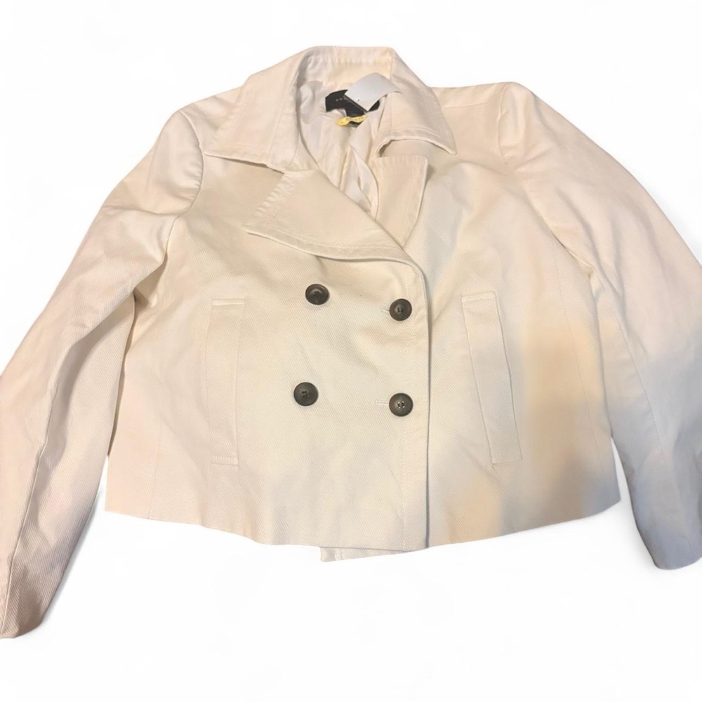Ann Taylor Women's Off-White Pea Coat - Picture 2 of 9
